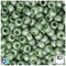 BeadTin Light Fern Green Pearl 9mm Barrel Plastic Pony Beads (500pcs)